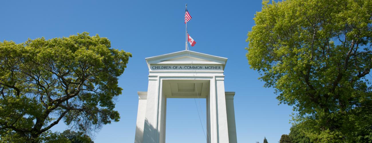 The white Arch on a sunny blue sky day