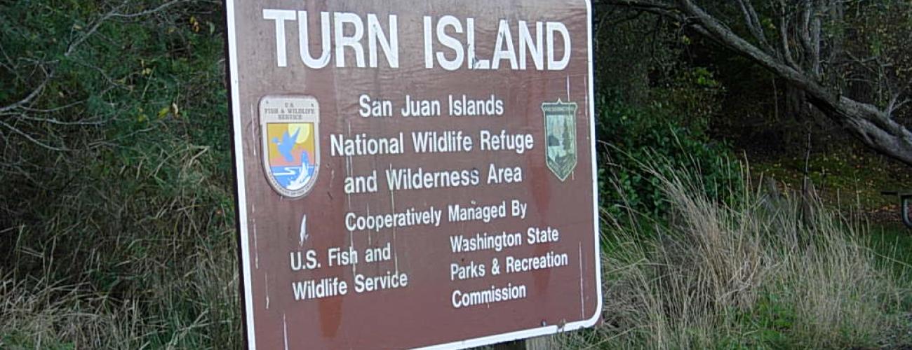 Turn Island U.S. Fish and Wildlife sign.