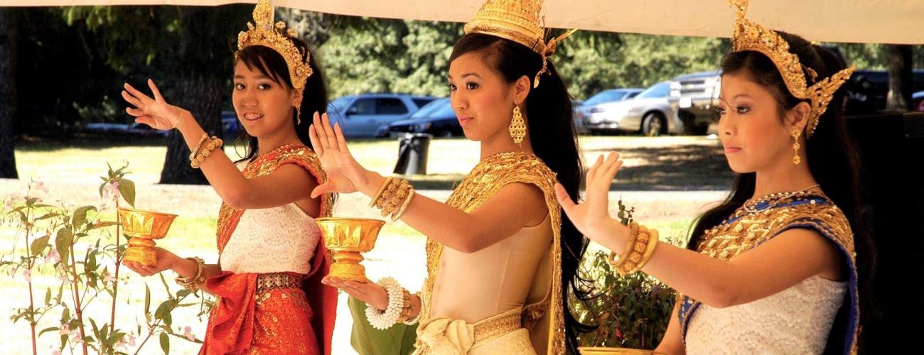 Cambodian dancers perform at Saltwater State Park