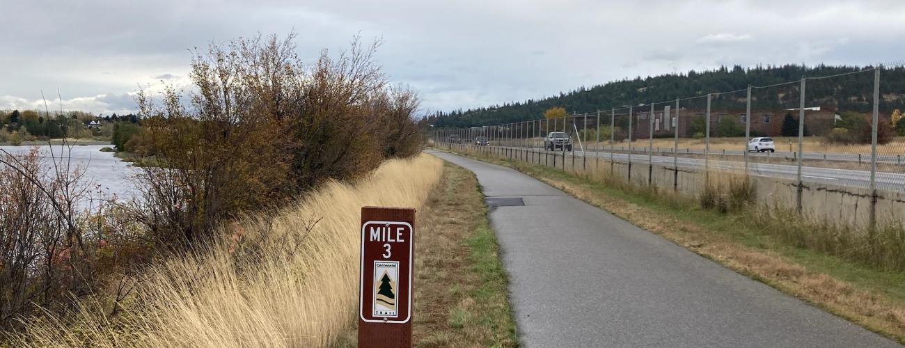 Trail with a river to the left