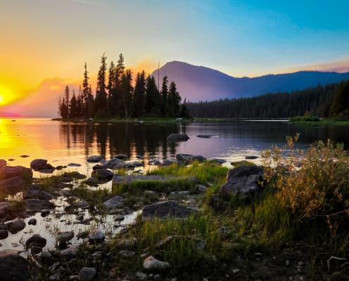 Lake Wenatchee State Park, Lake, South Beach, Sunset