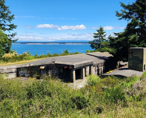 beautiful view of the forts and water at Fort Worden