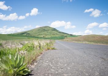 View of Steptoe Butte from bottom of the road.