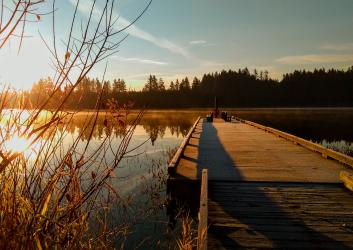 Dock at Millersylvania at sunset.