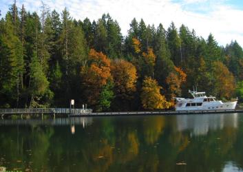 Boat at Penrose Point docks