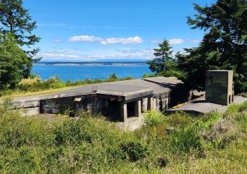 beautiful view of the forts and water at Fort Worden