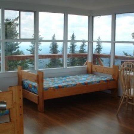 Quartz Mountain Fire Lookout Interior with outside view