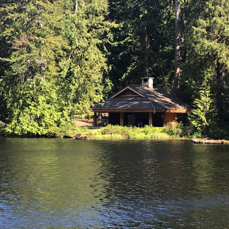 Lake Sylvia Legacy Pavilion Exterior with lake