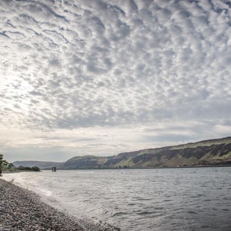 Pebble beach on a river 