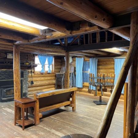 Wohelo Lodge Interior with fireplace