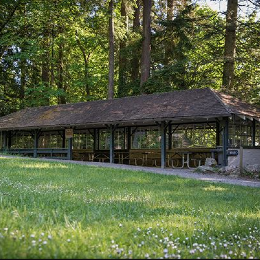 Picnic shelter on a sunny day