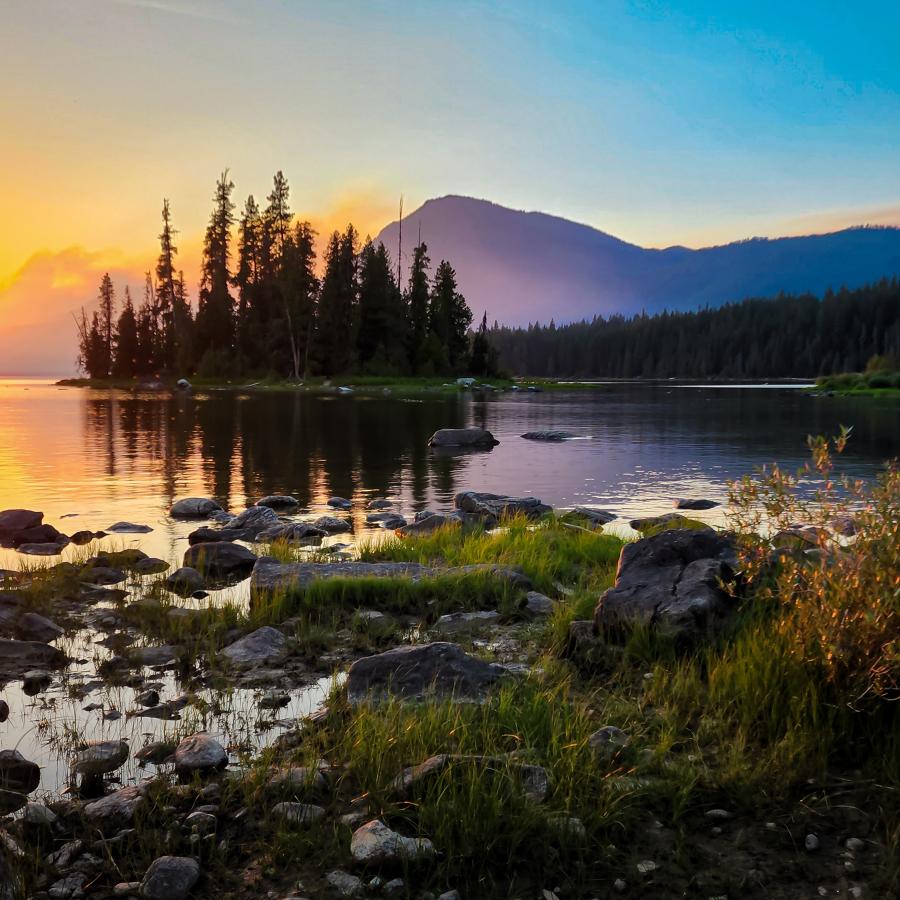 Lake Wenatchee State Park, Lake, South Beach, Sunset