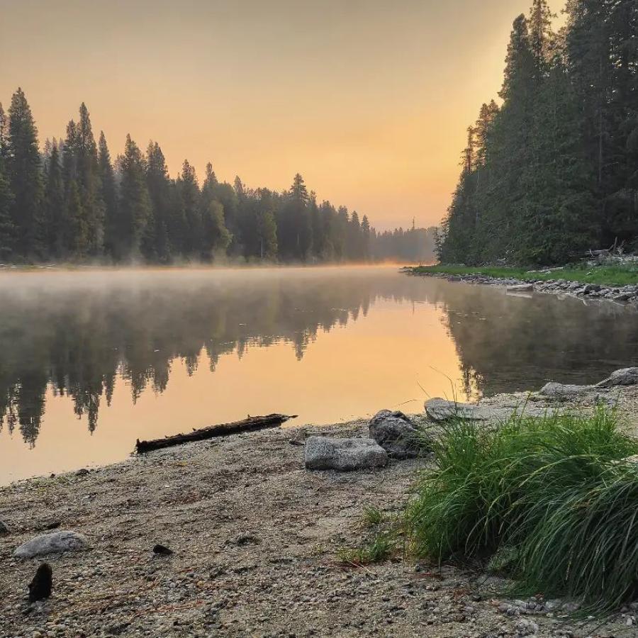 Lake Wenatchee State Park, Lake, South River, Foggy