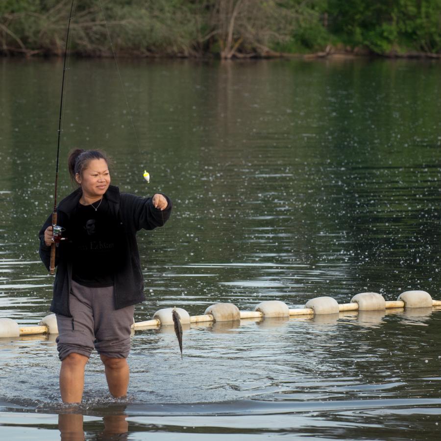 Fishing at Lake Sammamish.