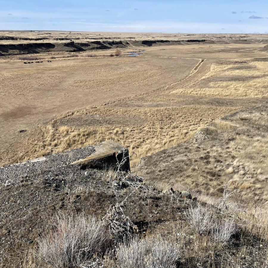 View from the Cow Creek Bypass along the Palouse to Cascades State Park Trail.